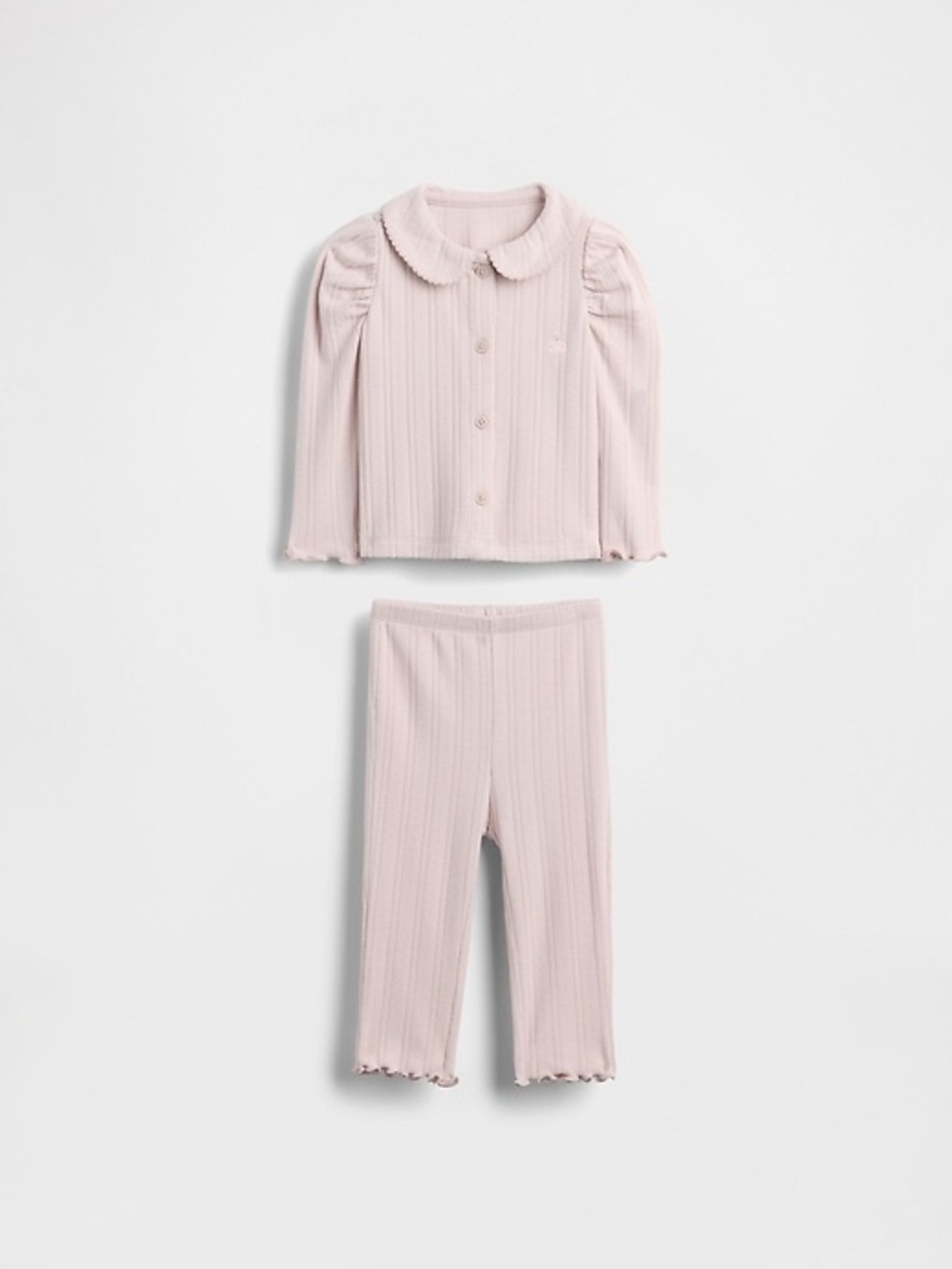 Baby Gap - softspun pointelle rib outfit set - pink - sz 6-12m